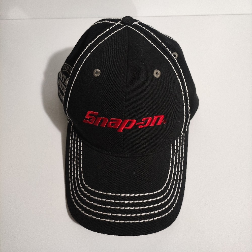 VINTAGE Snap-on Tools Black And White baseball Cap Hat With French Deliberate...